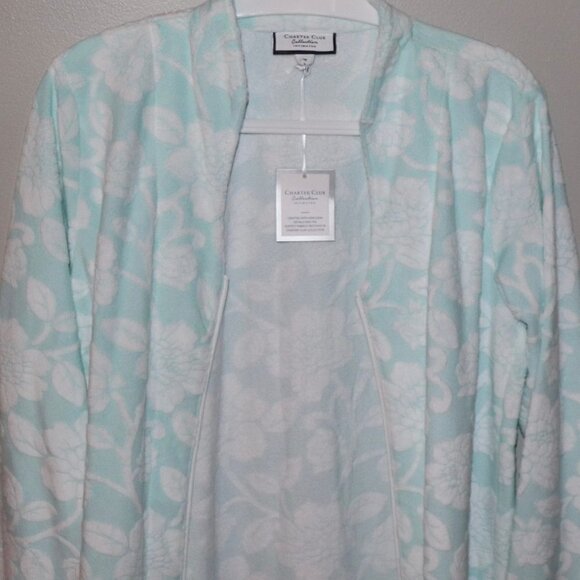 Charter Club Printed Floral Print Long Zipper Robe Size M - Picture 3 of 6